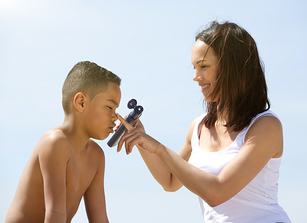 child with sunscreen